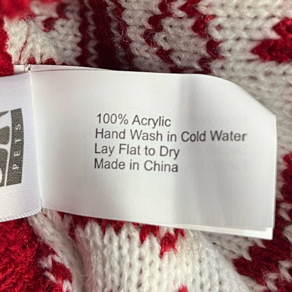 Friends Forever Snowflakes and Reindeers Pet Sweater Red White Size XSmall - Picture 6 of 8